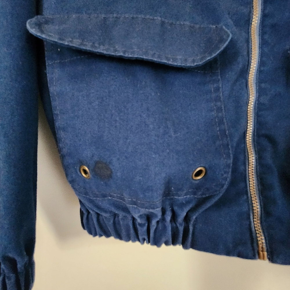 Vintage Hang Ten Work Barn Jacket Corduroy Collar Blue Chore (S) - Picture 8 of 8